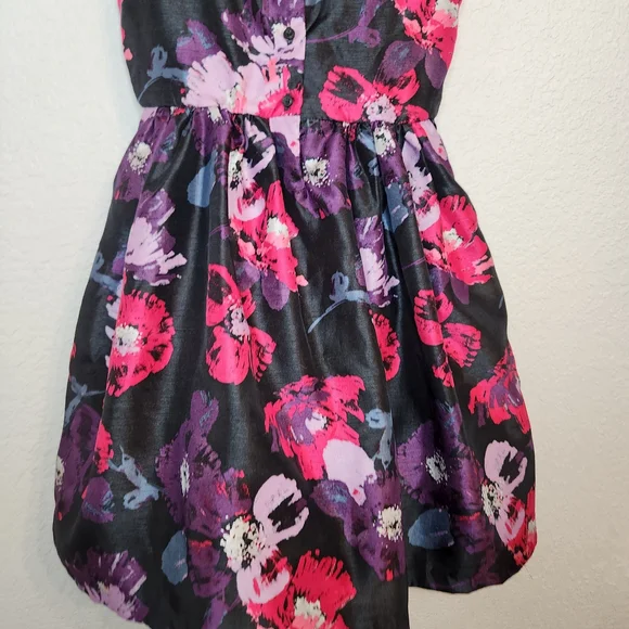 Gymboree Dressed Up Girl’s Black Pink Purple Florals Dress Size 8 sundress - Picture 9 of 15